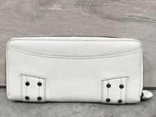 Cole Haan New Without Tags Off White Leather Zip Around Horizontal Ladies Wallet