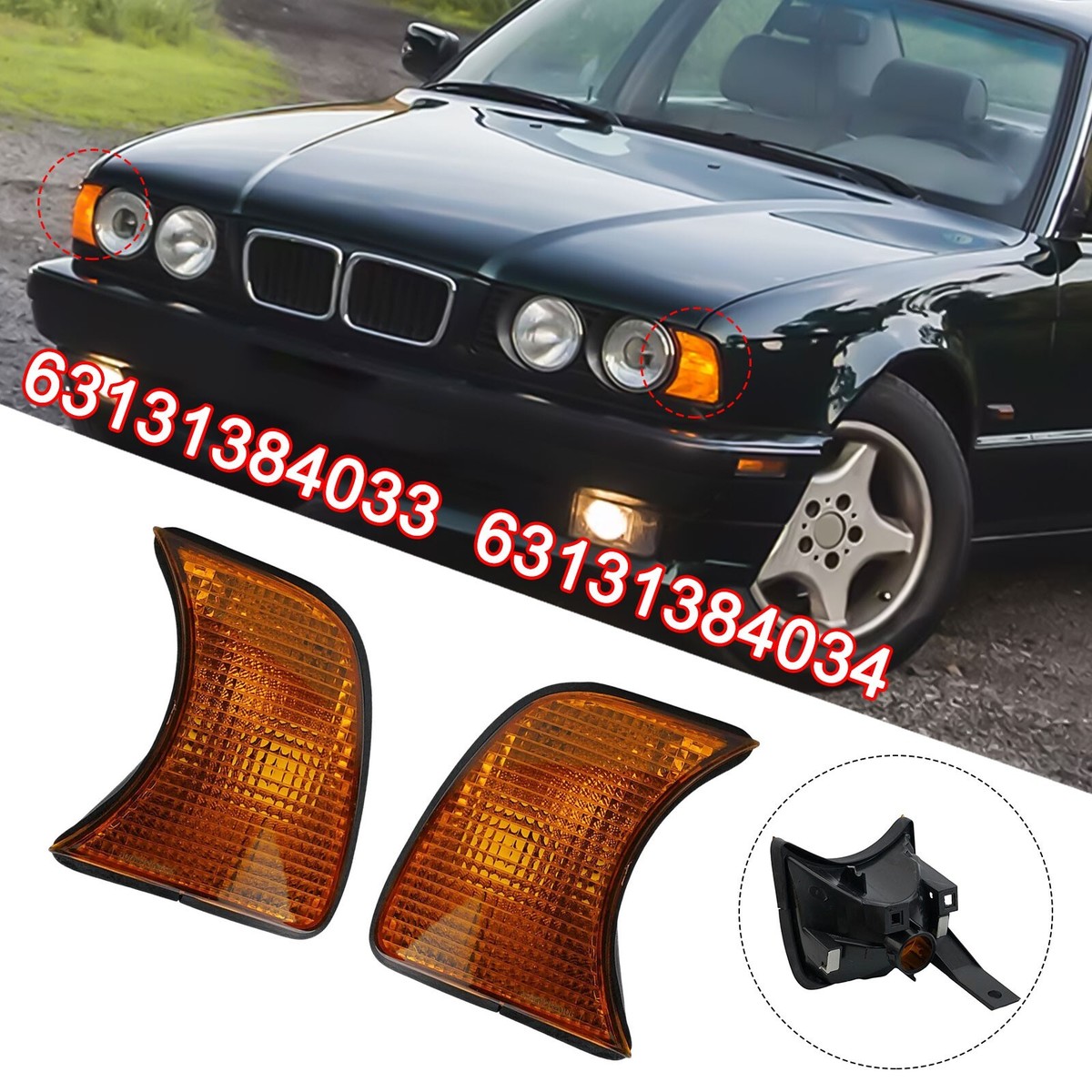 For BMW 5-Series E34 1989-1995 Corner Lights Turn Signals light