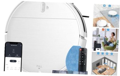 Robot Vacuum and Mop Combo, 2 in 1 Mopping Robot Vacuum Cleaner with White