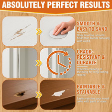 Wood Filler,220g Paintable  Sandable Wood Putty  Low Odor  Crack-Resistant ...