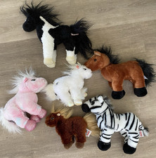 Ganz Webkinz Horse Lot 6 Plush No Code Pony Stuffed Zebra Pink Douglas White