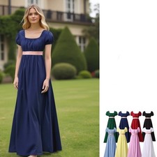 Womens Regency Dress Victorian Empire Waist Dress Edwardian Evening Dress Gown