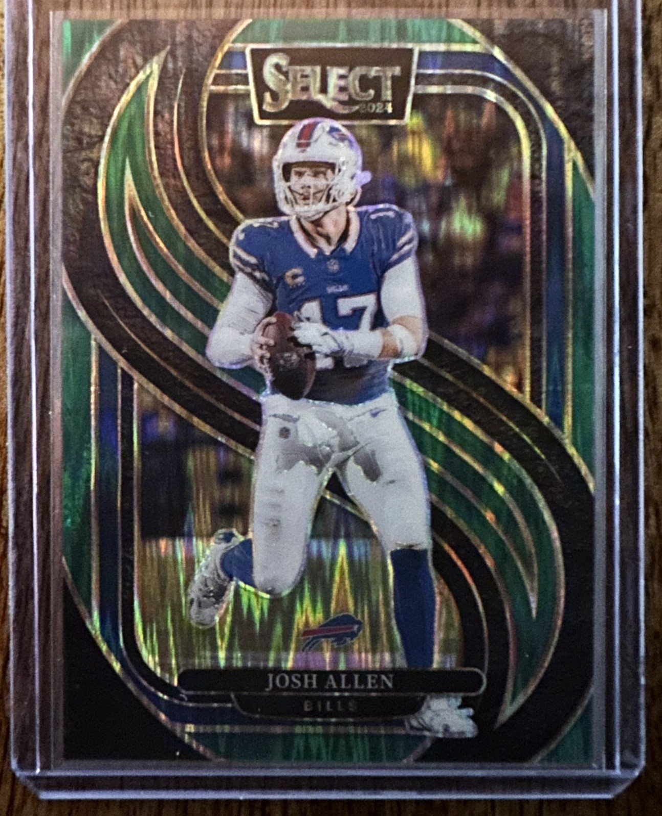 2024 Panini Select Josh Allen #122 Premier Level Green Shock Prizm 1/5