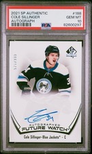 2021 SP Authentic 188 Cole Sillinger Future Watch Autograph PSA 10 Blue Jackets