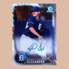 Tyler Alexander 2016 Bowman Chrome Prospect Auto #BCAP-TA RC Tigers ⚾