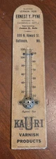 Kauri Varnish Ernest Pyne Thermometer Baltimore Catonsville Md Wood as is