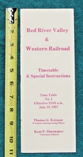 1st Issue? 1987 Red River Valley & Western Railroad Timetable Railway Train