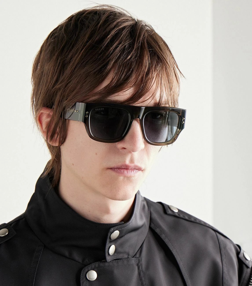 Gucci Eyewear D-Frame Acetate Sunglasses Men's Grey