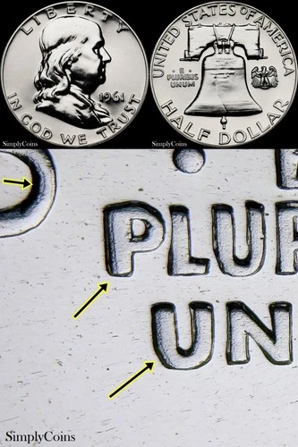 1961 DDR Franklin Half Dollar GEM Proof Uncirculated DOUBLED DIE REVERSE