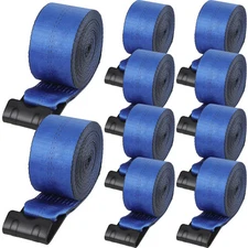 10 Pack Truck Straps 4" x 30' Winch Straps w/Flat Hook for Towing Blue 18000 lbs