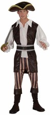 Pirate Captain Caribbean Seven Seas Buccaneer Fancy Dress Up Halloween Costume
