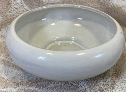 FRANKOMA Pottery #212 Round Footed Bowl Planter White 7.75” Wide Art Pottery USA