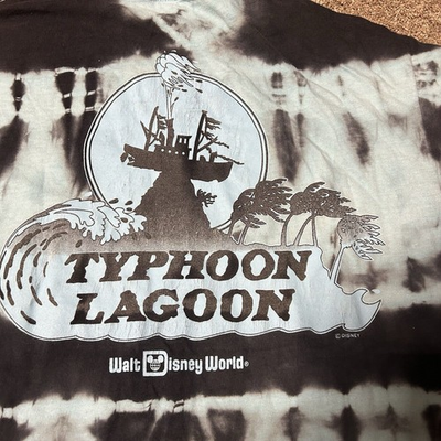 #ad RARE Vintage WALT DISNEY World Typhoon Lagoon All Over Print T Shirt 80s 90s $24.95