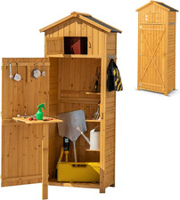 Casetta Da Giardino in Legno, Capanno per Attrezzi Multifunzione, Armadietto Da 