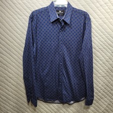 Butter Cloth Button Up Shirt Blue Check Men s Large Long Sleeve Cotton