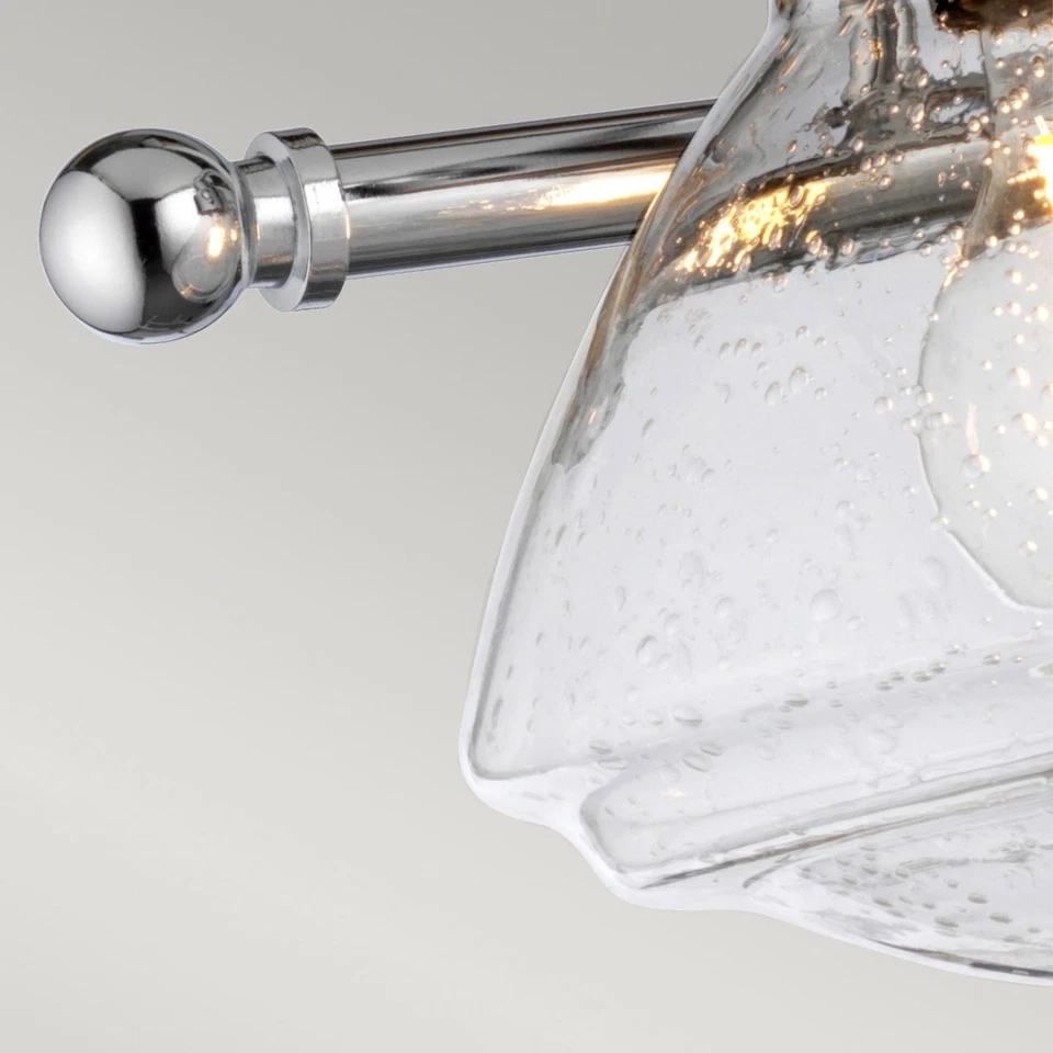 Wandleuchte Badezimmer Chrom 63,4 cm breit IP44 E27 3-flammig Lampe Bad - Bild 2 von 4