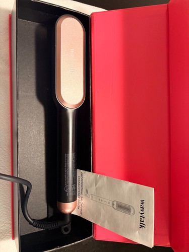 Wavytalk Sleek Sweep Ionic Hair Straightener Brush Rose Gold w/ Box Tested