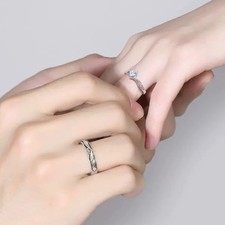 Couple Rings Adjustable Geometric For Women And Men Electroplated Matching