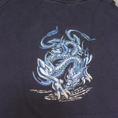 Vintage Top Heavy Sweatshirt Mens Medium Blue Y2K Skater Thrashed