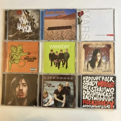 2000s Rock Cds Andrew WK No Doubt Smash Mouth Coldplay LifeHouse Weezer 30 Secs - Image 1 of 3
