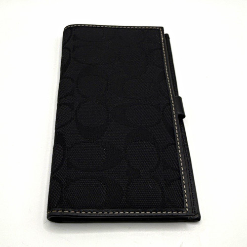 Coach Black Long Bifold Folding Credit Card Wallet and check holder Women