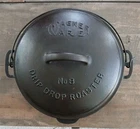 Antique Cast Iron Wagner Ware Drip Drop Roaster No. 8  Round With Lid And Trivet