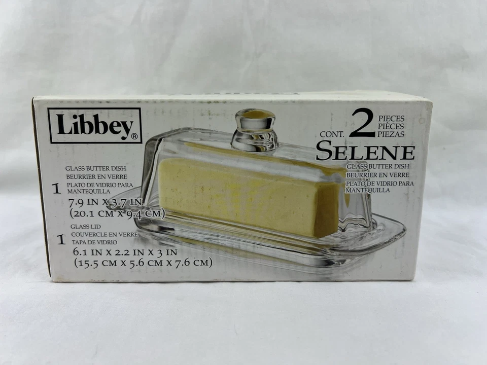 New In Box Libbey Covered Butter Dish Clear Glass Serveware - Image 3 of 3