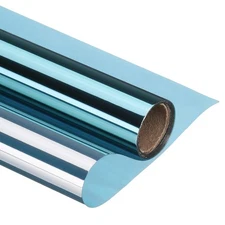 35.4 Inch x 6.6 ft Decorative Window Privacy Film Glass Sticker Blue Silver