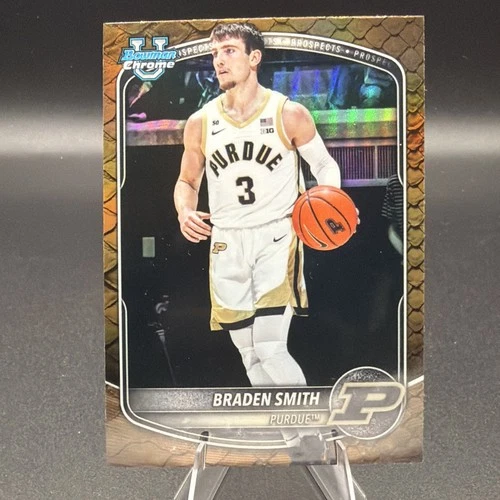 Braden Smith 2025-26 Bowman Basketball CHROME Reptilian Refractor BCP-94 Purdue