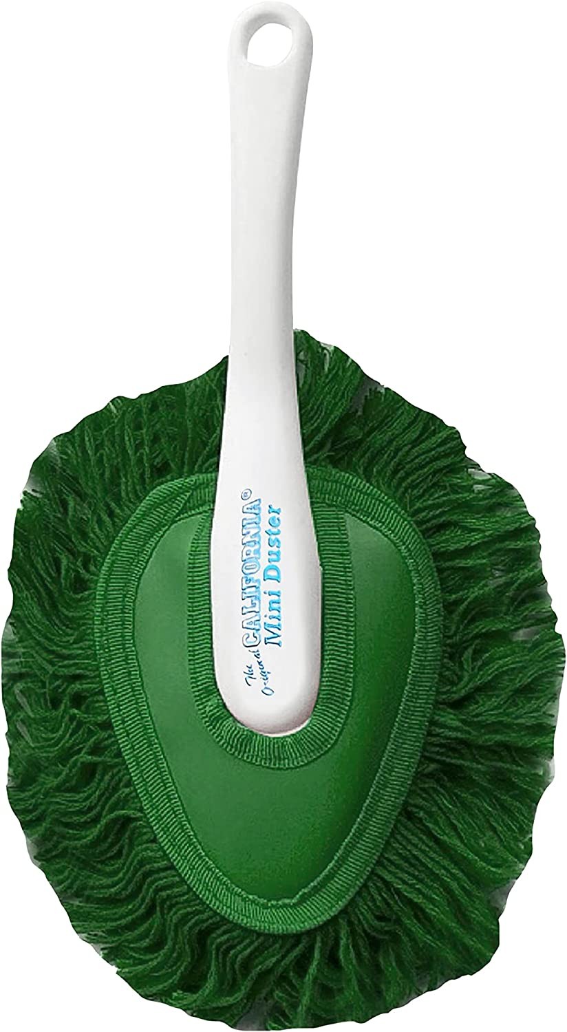 California Mini Duster Green Cotton Mop with Plastic Handle 
