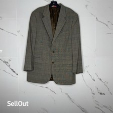 Vintage Ralph Lauren Blazer Men's Wool Plaid 44T Brown dark academia Career