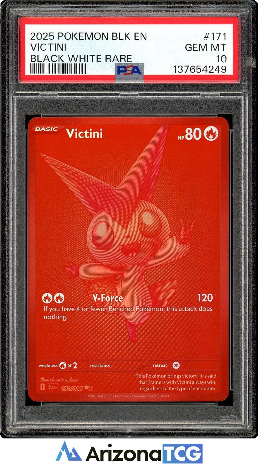 Pokemon 2025 Victini 171/086 Black White Rare Black Bolt GEM MINT PSA 10