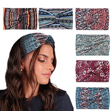 Wide Boho Headbands for Women Extra Large Turban Headband Twisted Knot Head