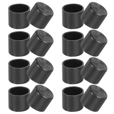 Round Plastic Hole Plugs 0.9 Inch, 16 Pack Tubing Insert End Cap, Black