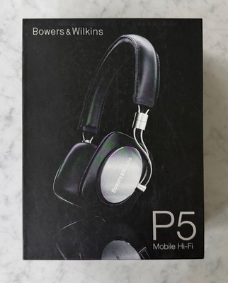 Bowers & Wilkins P5 Mobile Hi-Fi Headphones   w/case & cable, Black, MINT COND.