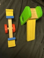 Plan Toys Wooden Dollhouse Playground Set See Saw Slide Some Damage See Pics