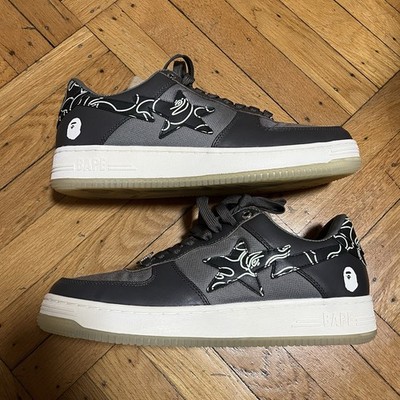 A Bathing Ape Bape Sta Low Text Code Camo Charcoal US Sz 11 (29cm)