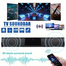 Surround Sound Bar 2 Speaker System Wireless Bluetooth Subwoofer TV Home Theater