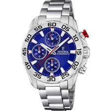 FESTINA F20457/2 Kids Blue Dial Stainless Steel Chronograph Watch on Bracelet