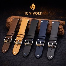 Retro Crazy Horse Leather Watch Strap 18mm 20mm 22mm Quick Release Matte Band XL