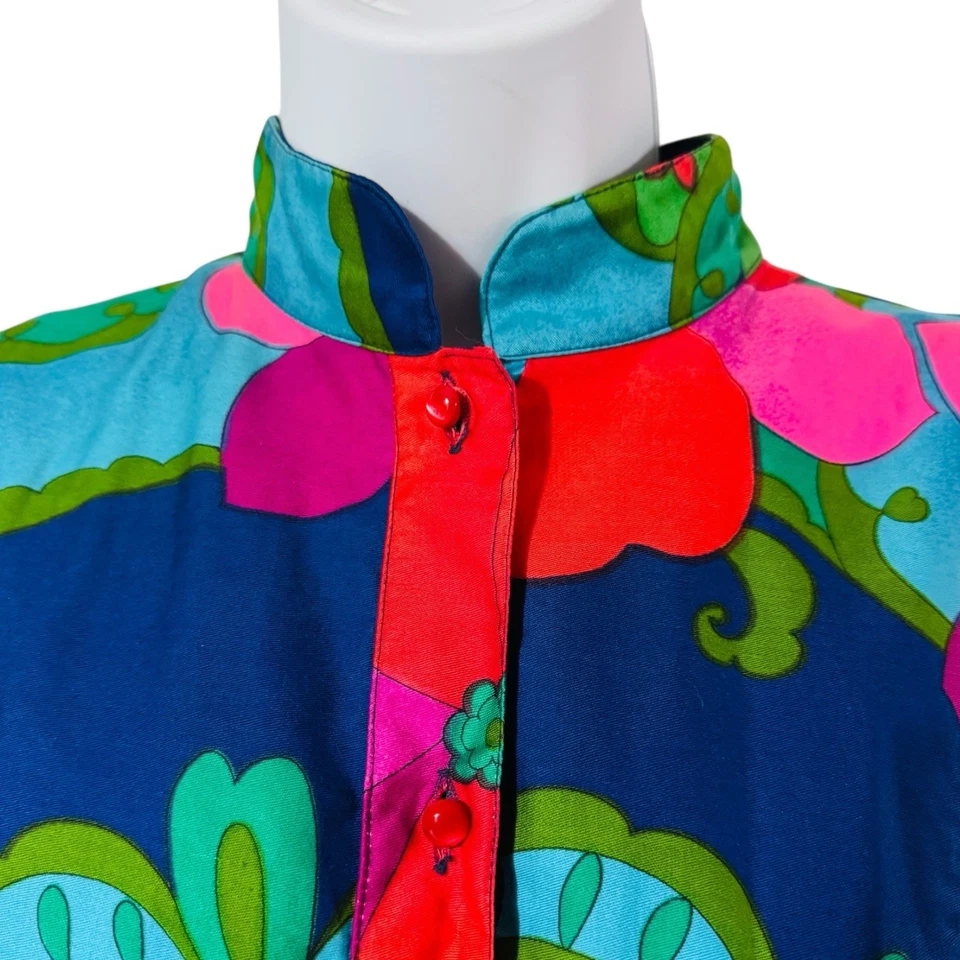 PENTHOUSE GALLERY CATHERINE OGUST Dress Designer Psychedelic Floral Vintage 60’s - Image 2 of 4