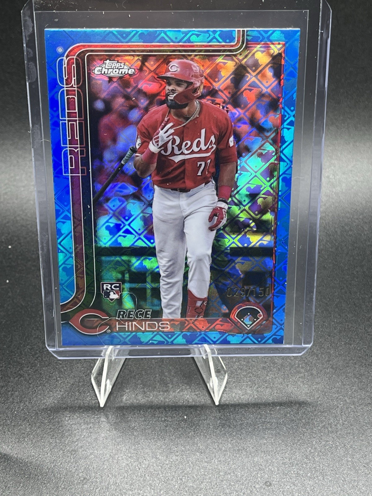 2025 Topps Chrome - Rece Hinds #253 Blue Refractor /150 (RC)