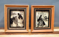 VTG C A Richards Silhouette Art Betsey Ross American Flag and Barbara Fritchie