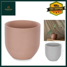 Elegant Ceramic Dusky Pink Flower Pot, Versatile Decor 10 x 9.5 cm