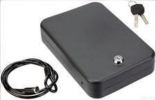 Portable Security Safe Box with Key Lock Anti-Pry Alloy Steel DOJ Certified