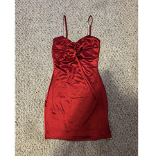 Windsor Women's Red Satin Full Slip S Adjustable Rhinestone Spaghetti Straps