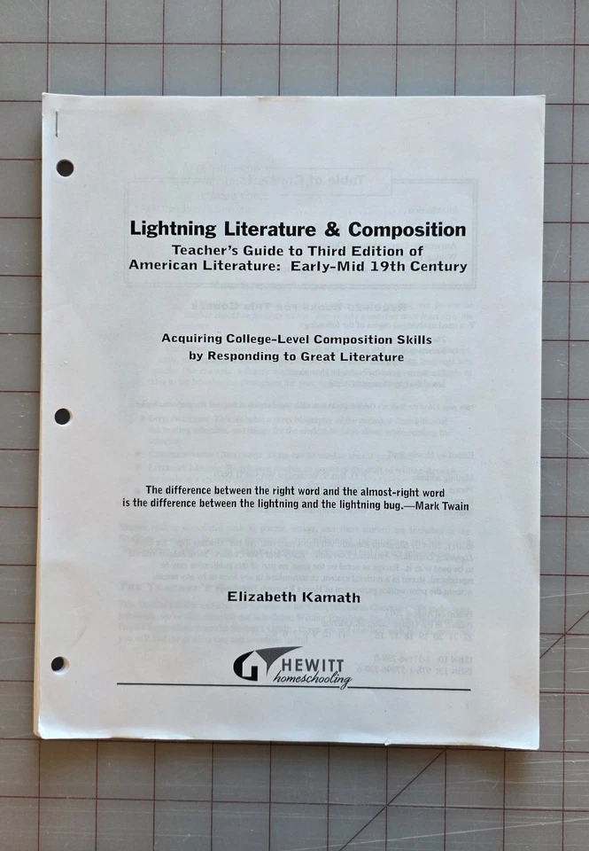 LIGHTNING LIT & COMP: AMERICAN LIT EARLY-MID 19TH & MID-LATE 19TH Kamath - Image 4 of 4