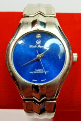 Charles Raymond Beautiful Sunburst Blue Dial Two Tone Silver  display picture 1