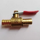 10mm 3/8" Hose Barb Inline Brass Water Air Gas Fuel Shut-off Ball Valve A399