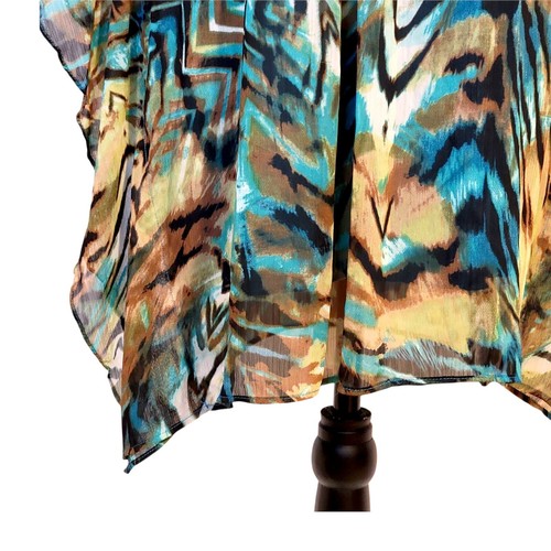 Bisou Bisou Damen normaler Tierdruck Pintuck Chiffon Kimono Kleid Größe 4 - Bild 6 von 16